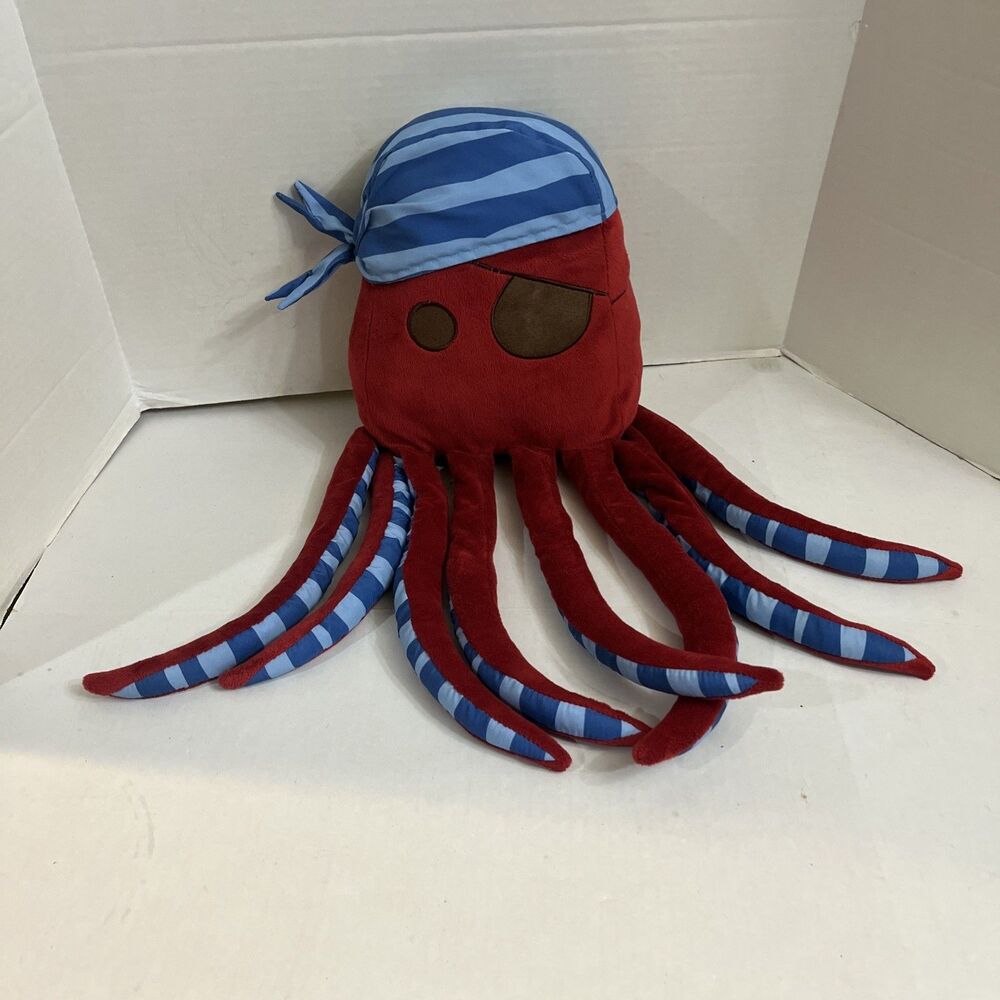 23” Target Circo Pirate Adventures Octopus Plush Pillow Red Blue Hat Decorative